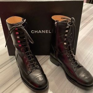 CHANEL- 100 percent authentic lace up booties